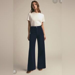 Favorite Daughter The Mischa Corduroy Wide Leg Navy Pants Size 29